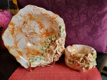 Kuhinjski setovi: Set nov rucni rad iz 80ih. pepeljara i cinija. Rucni rad. rucno — 4