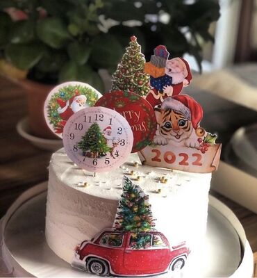 Tortlar: Yeni il mövzusunda bəzədilmiş tortlar - Şən Yeni il dizaynları: qar — 2