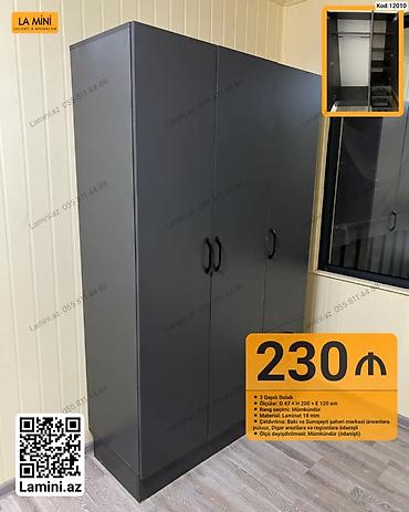 Dolablar: 3 qapılı dolab - Ölçülər: Dərinlik 47 sm × Hündürlük 200 sm × En 120 — 1