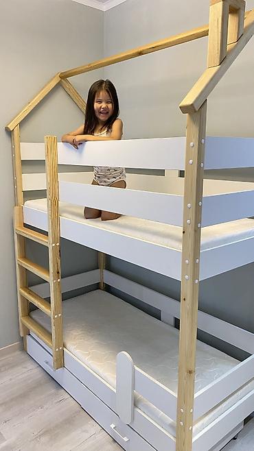 Двухъярусные детские кровати: Двуярусные кровати Качество до120кг выдерживают На заказ 3-4 дня — 17