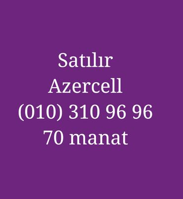 bakcell ayliq paketleri: Nömrə: ( 010 ) ( 3109696 ), Yeni