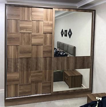 Dolablar: İşlənmiş, 2 qapılı, Güzgülü, Qəhvəyi, Kupe, Düz dolab — 1