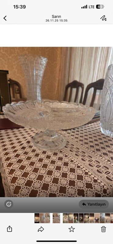 Digər dəstlər və servizlər: Klassik kəsimli büllur dəst razlasma yolu ilə satlir - 2 ədəd hündür — 3