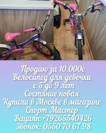 Детские велосипеды: Детский велосипед, 3-колесный, 6 - 9 лет, Для девочки, Новый