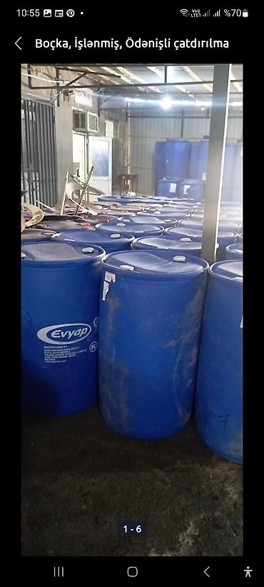 ev ucun pərdə: Mavi plastik boçkalar (barrellər) Terkibinde sirniyyatda istifade — 1
