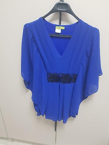 light blue: Блузка, Однотонный, Прозрачная модель — 1