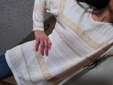 Džemperi, kardigani: Dzemper tunika C&A, belo nude oker, S/M — 5