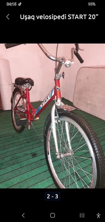 Kasalar: Uşaq velosipedi START 20" - Çərçivə: aşağı enişli, klassik uşaq