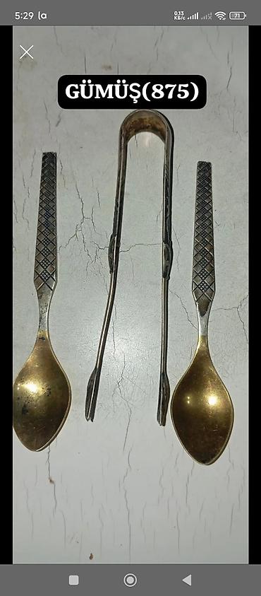 nisan stekanlari: Çay dəsti, rəng - Gümüşü, Metal — 2
