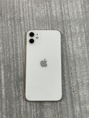 Apple iPhone: IPhone 11, Б/у, 64 ГБ, Белый, Защитное стекло, 91 %