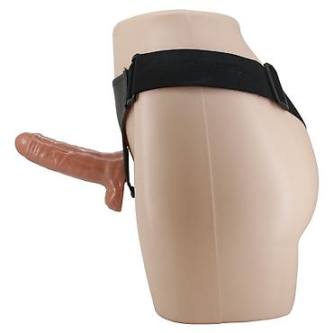 Товары для взрослых: Коричневый страпон на трусиках с вибрацией «Ultra Passionate Harness» — 8