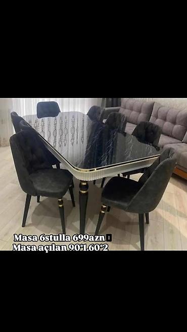 Masa və oturacaq dəstləri: Yemək otağı üçün modern masa-stul dəsti - Komplekt variantları: - — 46