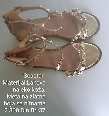 Sandale: Seastar sandale - Materijal: lakovana eko koža - Boja: metalna zlatna — 8
