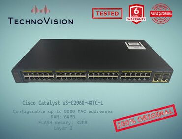 Cisco Catalyst 2960 48TC L ✔️Sertifikasiyadan keçmiş təcrübəli