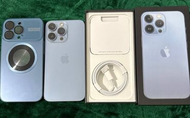 переходник для микрофона: IPhone 13 Pro, Колдонулган, 128 ГБ, Көгүлтүр, Каптама, Кабель, Куту, 84 %
