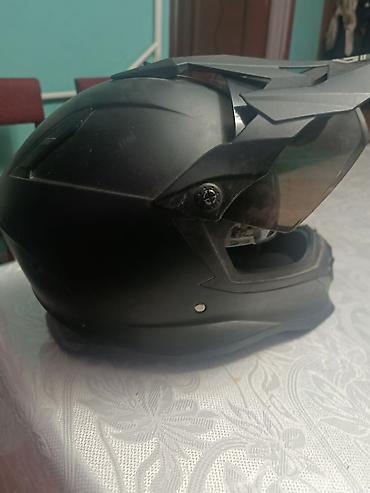 купить шлем для скутера: Мото‑шлем кросс/эндуро типа dual-sport, матовый черный — 1