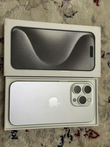 Apple iPhone: IPhone 15 Pro, Новый, 256 ГБ, Белый, Защитное стекло, Коробка, 100 %