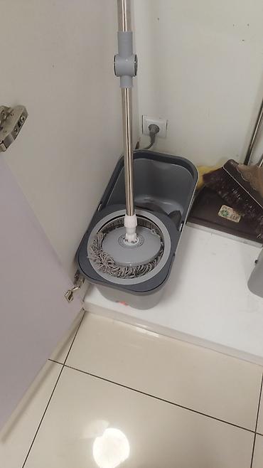 Хозтовары: Комплект для мытья полов с автоматическим отжимом (spin-mop) - Ведро — 5