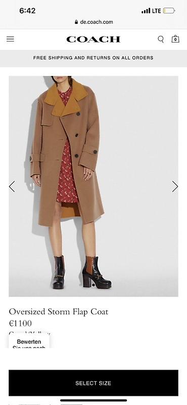 Пальто Coach Oversized Оригинал. Новое Верблюжья шерсть 100% Размер lalafo.kg да — 4 Пальто Coach Oversized Оригинал. Новое Верблюжья шерсть 100% Размер — 4