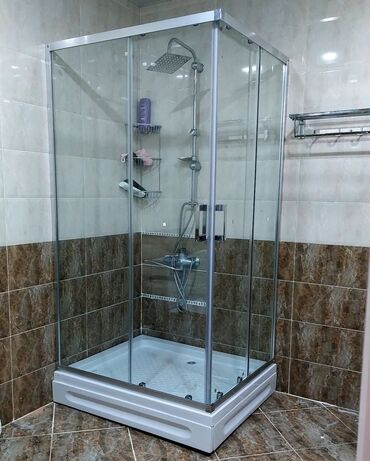 Duş kabinaları, arakəsmələr: Yeni Üstü açıq kabina, Künc üçün, Pulsuz çatdırılma — 3