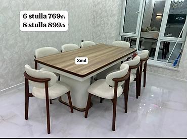 Yemək masası və stul dəsti - Dəst variantları: - 6 stul ilə: 769 ₼