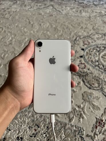аккумулятор для айфона: IPhone Xr, Колдонулган, 128 ГБ, Ак, Каптама, 76 %