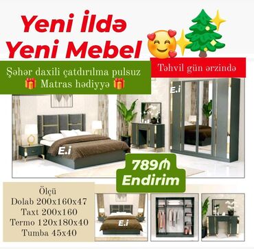 yataq mebel desti: Çatdırılma pulsuz matras 🎁