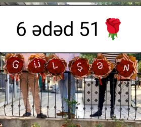 qadın üçün daflkot: 🔴 6 ədəd 51 Qızılgul buketi ad yazılma ilə (digər saylarda mövcuddur)