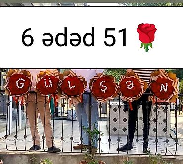rose: 🔴 6 ədəd 51 təbii Qızılgul buketləri ad yazılma ilə (digər saylarda — 1