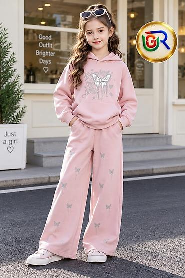 uşaq ucun saat: Qız uşaqları üçün iki hissəli sport dəst - Model: Kapüşonlu svitşot + — 2