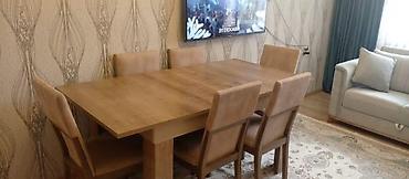 Digər mebel: Masa 6 oturacag Yığılı vəziyyətdə 1.35 sm Açıq vəziyyətdə isə 1.80. 1 — 1