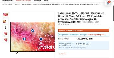 Televizori: Samsung UE75DU7172UXXH - FABRIČKI NOV, polomljen u transport Prodajem — 15