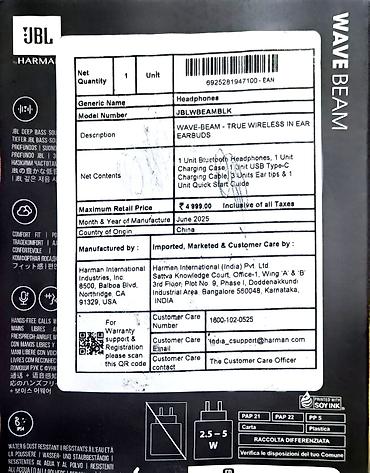 baseus bowie e3: İşlənmiş Simsiz (Bluetooth) Qulaqcıqlar, JBL, rəng - Qara — 3