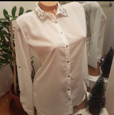 ženske bluze svecane bluze za punije: Bele kosulje uvoz Turska. Jako kvalitetne. Imaju elastina u sebi