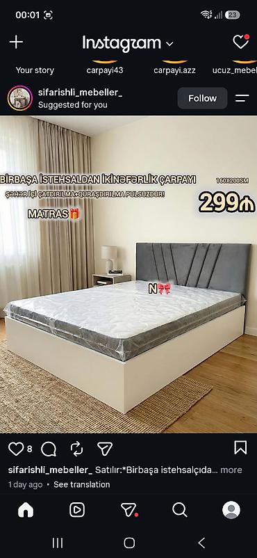 İkinəfərlik çarpayı – 160x200 sm - Birbaşa istehsaldan - Modern lalafo.az -da İkinəfərlik çarpayı – 160x200 sm - Birbaşa istehsaldan - Modern