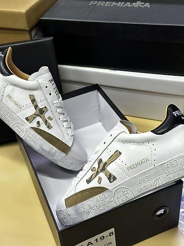 Кроссовки и спортивная обувь: Кроссовки Premiata White Air - Модель: низкие кеды из гладкой белой — 3