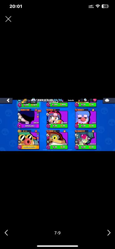 Video oyunlar üçün aksesuarlar: Brawl Stars hesabı – detallı məlumat - Kupa: 9437 (profildə “Tüm — 8