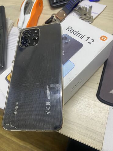 Redmi: Redmi, Redmi 12, Б/у, 256 ГБ, цвет - Черный, 2 SIM