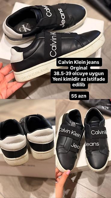tebii daş: Calvin Klein Jeans orijinal qadın/kishi krossovkası. - Rəng: qara — 1