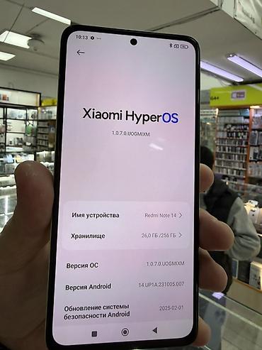Мобильные телефоны и аксессуары: Смартфон Redmi Note 14, цвет светло‑зеленый. Основные характеристики — 2