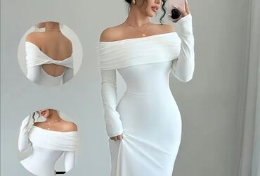 M (EU 38), color - White, Cocktail, Long sleeves