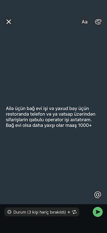 online operator iş elanları: Elan: ailə üçün Bağ evi və yaxudda bəy üçün Operator işi axtarılır - — 1