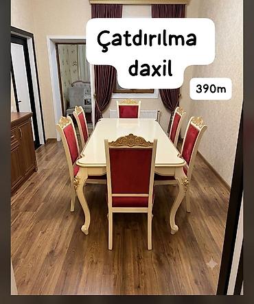 Qonaq otağı üçün, İşlənmiş, Dördbucaq masa, 6 stul