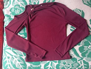 qadin koynek modelleri: Qadın uzunqollu bluz – bordo rəng - Stil: Asimmetrik kəsimli, bir — 1