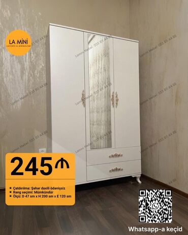 Divanlar: Yeni, Açılan, 3 qapılı Düz dolab, Qarderob, paltar dolabı, Azərbaycan