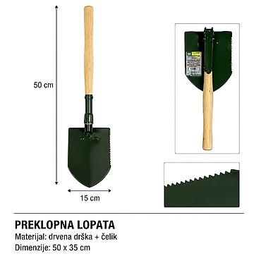 KMT Drvena ručka za preklopnu lopatu 2312928 Kompaktna sklopiva
