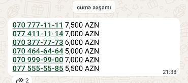 Xüsusi və yadda qalan mobil nömrələr satılır. Seçimlər arasında lalafo.az -da Xüsusi və yadda qalan mobil nömrələr satılır. Seçimlər arasında