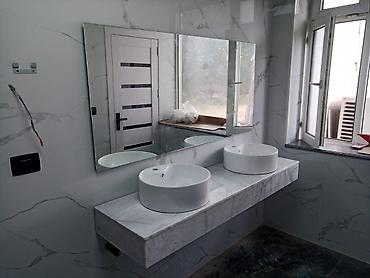 Çanaqlar, tülpanlar: Mərmər hamam lavabosu və üstü – birblok monolit dizayn Məhsul — 21