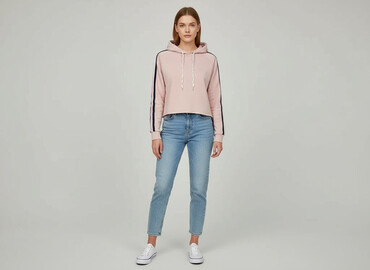 kurtka jeansowa z futerkiem sinsay: Sinsay, Bluza z kapturem damska, rozmiar S