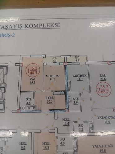 Mənzillər: Yasamal, 1 otaqlı, Yeni tikili, m. İnşaatçılar, 44 kv. m — 1